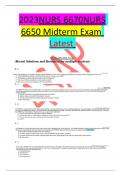 2023 - 2024 NURS 6670 midterm exam latest update with real exam questions with correct answers as per the marking scheme