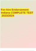 For-hire Endorsement  Indiana COMPLETE TEST 2023/2024