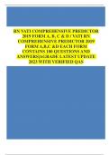 RN VATI COMPREHENSIVE PREDICTOR 2019 FORM A&comma; B&comma; C & D &sol; VATI RN COMPREHENSIVE PREDICTOR 2019 FORM A&comma;B&comma;C &D EACH FORM CONTAINS 180 QUESTIONS AND ANSWERS&vert;AGRADE