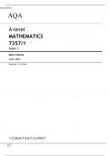 AQA A-level MATHEMATICS 7357/1 Paper 1 Mark scheme June 2023