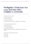 Firefighter 1 Final State Test  exam 2023/2024 100%  CORRECT ANSWERS