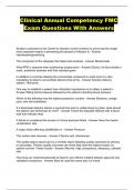 Clinical Annual Competency FMC Exam Questions With Answers