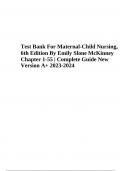 Test Bank For Maternal-Child Nursing, 6th Edition By Emily Slone McKinney Chapter 1-55 | Complete Guide New Version A+ 2023-2024