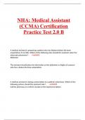 NHA: Medical Assistant (CCMA) Certification Practice Test 2.0 B