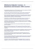 Oklahoma Adjuster License &ndash; 3 Questions and Answers 100&percnt; Correct
