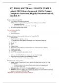 ATI FINAL MATERNAL HEALTH EXAM 3 Latest 2023 Questions and 100&percnt; Correct Complete Answers&comma; Highly Recommended&comma; Graded A&plus;