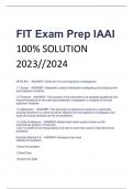 FIT Exam Prep IAAI 100% SOLUTION  2023//2024