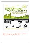 Test Bank Operations Management Sustainability and Supply Chain Management 2nd Canadian Edition by Jay Heizer