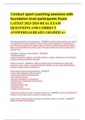 Conduct sport coaching sessions with foundation level participants Exam LATEST 2023-2024 REAL EXAM QUESTIONS AND CORRECT ANSWERS&vert;ALREADY GRADED A&plus;