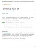 NUR 2520 PEDS EAQ WK 14 Exam questions and answers 100%CORRECTYVERIFIED Assuredsuccess