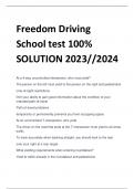 Freedom Driving  School test 100%  SOLUTION 2023//2024