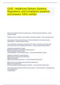 C425 - Healthcare Delivery Systems&comma; Regulations&comma; and Compliance questions and answers 100&percnt; verified&period;