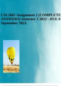 CSL2601 Assignment 2 (COMPLETE ANSWERS) Semester 2 2023 - DUE 8 September 2023.