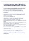 Oklahoma Adjuster Exam 2 Questions and Answers 100&percnt; Correct&lpar;SCORED A&plus;&rpar;
