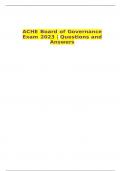 ACHE Board of Governance Exam 2023 | Questions and Answers