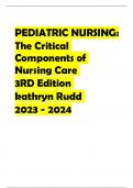 Test Bank for Davis Advantage for Pediatric Nursing&colon; Critical Components of Nursing Care&comma; 3rd Edition by Kathryn Rudd 2023