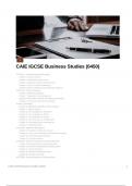 CAIE IGCSE Business Studies (0450) Full Summary Notes