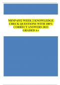 NRNP 6552 WEEK 2 KNOWLEDGE CHECK QUESTIONS WITH 100% CORRECT ANSWERS