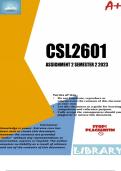 CSL2601 Assignment 2 (DETAILED ANSWER) Semester 2 2023 - DUE 8 September 2023