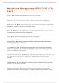 Healthcare Management WGU C432 - Ch 6 & 8 exam 2023 with complete solution graded A&plus;