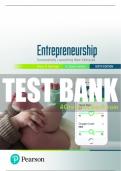 Test Bank For Entrepreneurship: Successfully Launching New Ventures 6th Edition All Chapters - 9780134729534
