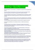CRCR Multiple Choice Comprehensive Question graded A&plus;