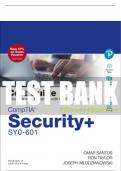 Test Bank For CompTIA Security+ SY0-601 Cert Guide 5th Edition All Chapters - 9780137459834