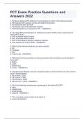 PCT Exam Practice Questions and  Answers 2022