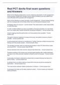 Real PCT davita final exam questions and Answers