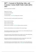 D077 - Concepts in Marketing&comma; Sales&comma; and Customer Contact KQ01 Study Guide &lpar;Q&dollar;A&rpar; 2023&period;docx