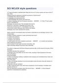 SCI NCLEX style questions WITH MOST ACCURATE ANSEWERS 2023