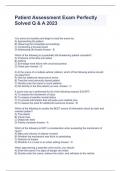 Patient Assessment Exam Perfectly Solved Q & A 2023