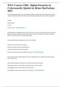 WGU Course C840 - Digital Forensics in Cybersecurity Quizlet by Brian MacFarlane 2023&period;docx