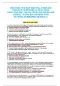      MED SURG HESI EXIT 2023 REAL EXAM AND PRACTICE QUESTIONS &lpar;55 REAL EXAM QUESTIONS AND 160 PRACTICE&rpar; QUESTIONS AND CORRECT DETAILED ANSWERS WITH RATIONALES&vert;ALREADY GRADED A&plus; 