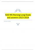 RAD MS Nursing Long Exam and answers 2023-2024
