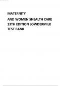 Maternity and Women's Health Nursing Lowdermilk Maternity Examination and History Taking 13th Edition Bickley Test Bank.