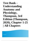 Test Bank - Understanding Anatomy and Physiology, Bryan Bledsoe, Frederic Martini, Edwin Bartholomew, 3rd Edition (Thompson, 2020), Chapter 1-25 | UPDATED