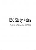 The CFA Institute - Certificate in ESG Investing Exam Notes