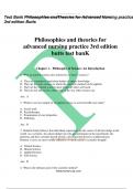 Philosophies and theories for  advanced nursing practice 3rd edition  butts test banK