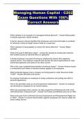 Managing Human Capital - C202 Exam Questions With 100&percnt; Correct Answers