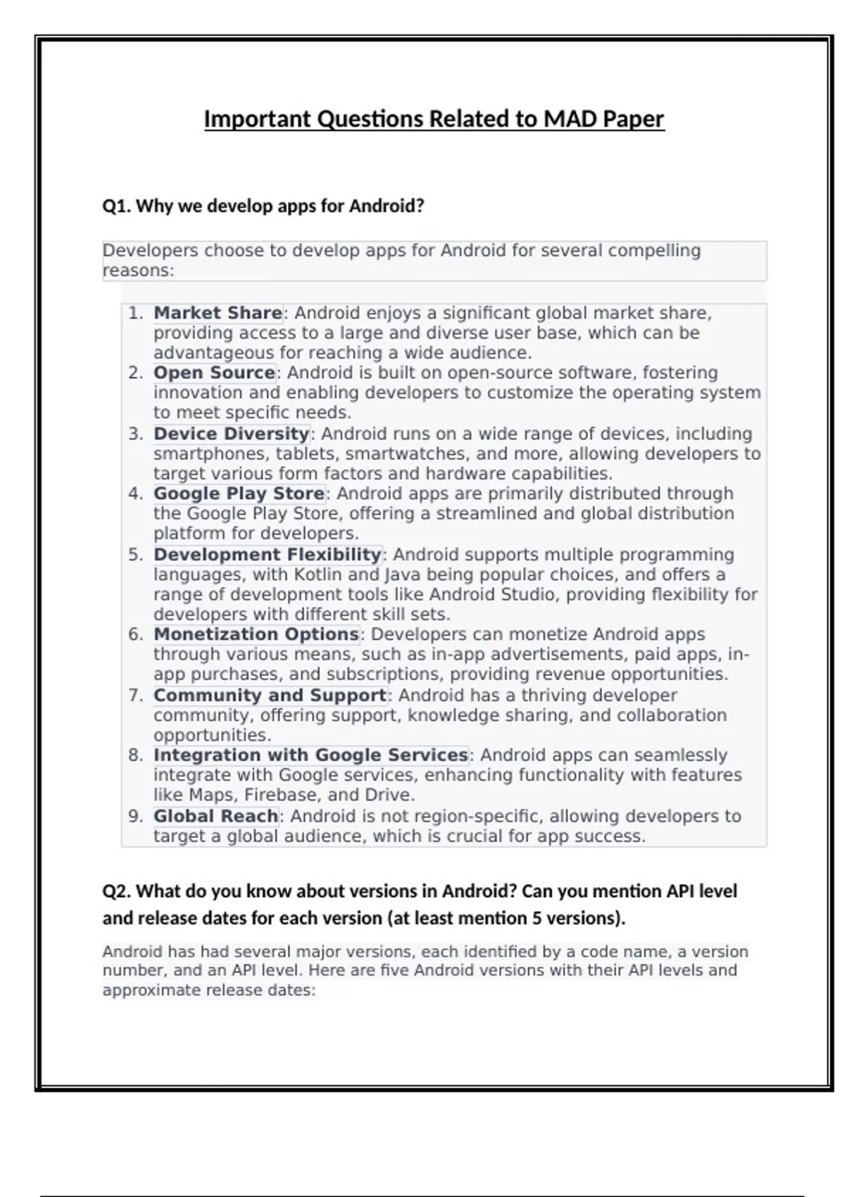 Mobile Application development notes for exam - CS-407 (CS407) - Stuvia US