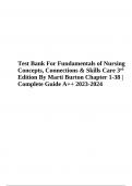 Test Bank For Fundamentals of Nursing Concepts, Connections & Skills Care 3rd Edition By Marti Burton Chapter 1-38 | Latest Guide 2023-2024
