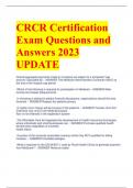 CRCR Certification Exam Questions and Answers 2023 UPDATE