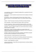 DSST Human Resource Management Exam Questions With Answers Graded A&plus;