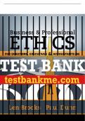 Test Bank For Business & Professional Ethics for Directors, Executives & Accountants - 8th - 2018 All Chapters - 9781305971455
