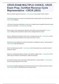CRCR EXAM MULTIPLE CHOICE&comma; CRCR Exam Prep&comma; Certified Revenue Cycle Representative - CRCR &lpar;2023&rpar;&period;docx
