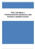 POLI 330 Week 1 TCO Assessment Questions with Answers updated version