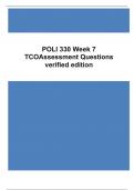 POLI 330 Week 7 TCO Assessment Questions verified edition