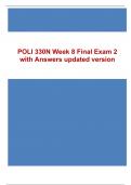 POLI 330N Week 8 Final Exam 2 with Answers updated version