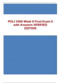 POLI 330N Week 8 Final Exam 6 with Answers VERIFIED EDITION